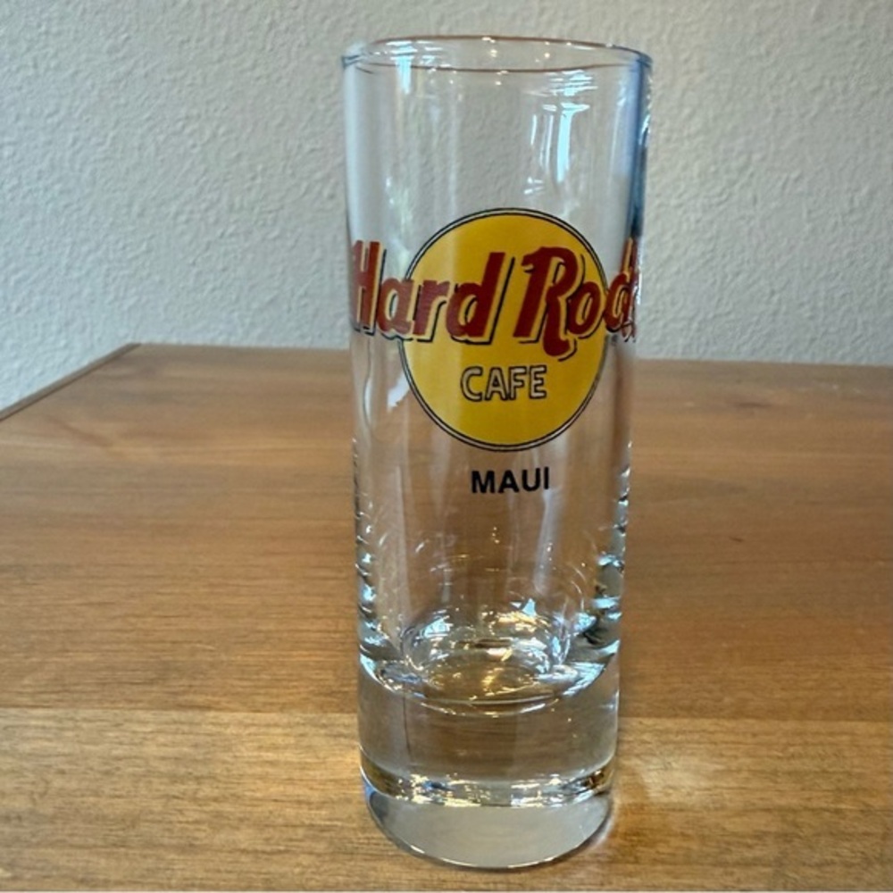 Hard Rock Cafe Maui collectible tall shot glass.